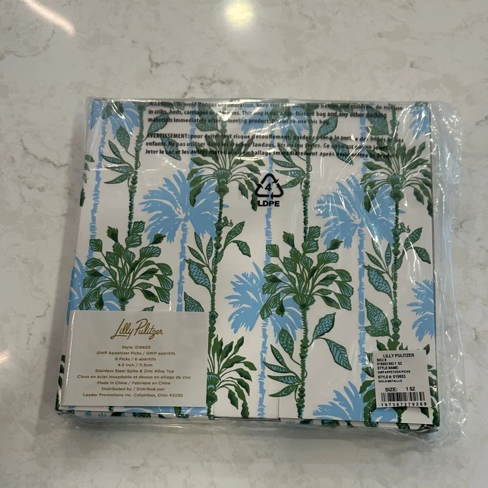 Lilly Pulitzer Gold and Silver Appetizer Picks